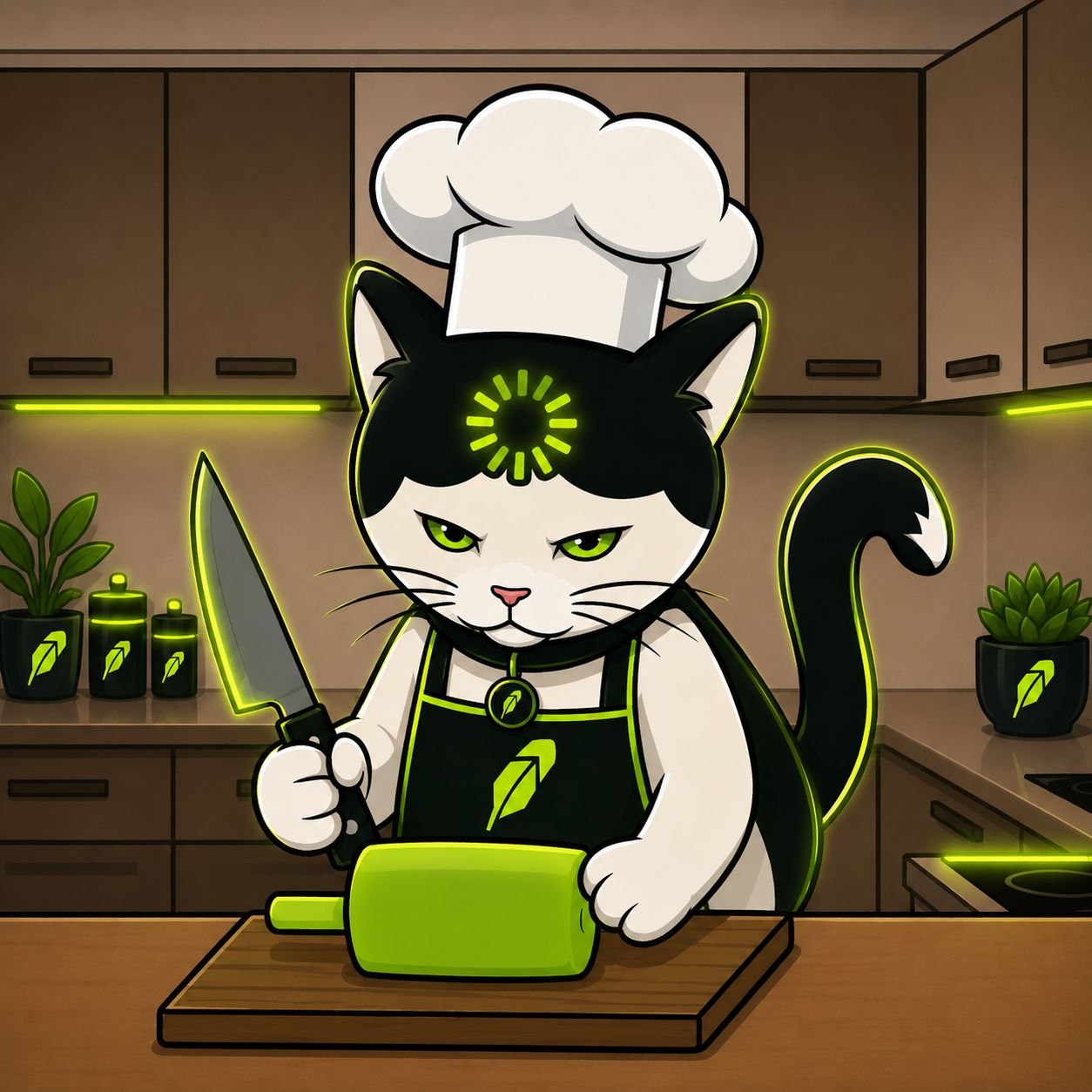Loading Cat dressed as a chef